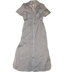 Old Navy Striped Button-Up Shirt Cut-Out Dress Sz S